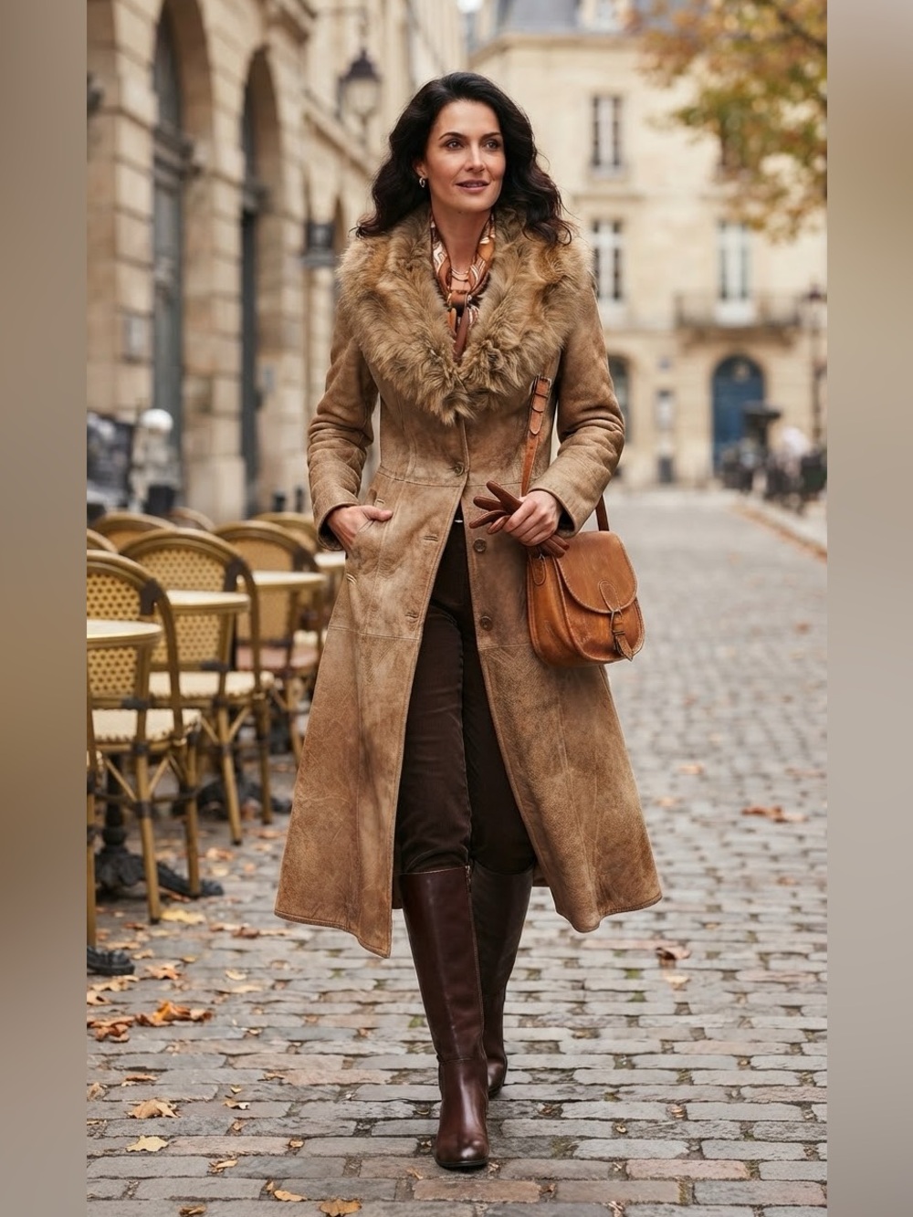 COSA NOVA Vintage Shearling Coat with Fur Collar - Picture 13 of 15